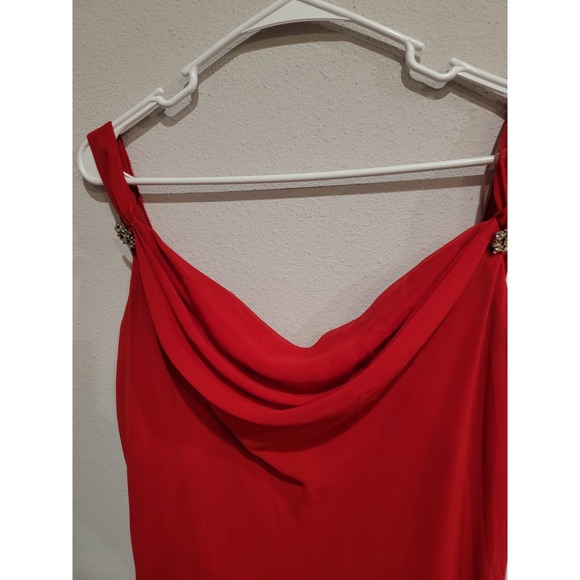 Vintage 90s Red Long Maxi Sleeveless Slip Dress Formal Evening 2XL USA Made - Picture 7 of 10